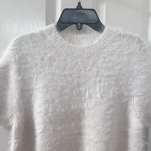 Free People Short Sleeve Sweater Top Off-White Women's Size Large - Picture 2 of 12